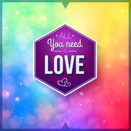 Romantic card on a soft blurry background Vector image
