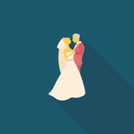 wedding couple flat icon with long shadow eps10 N70