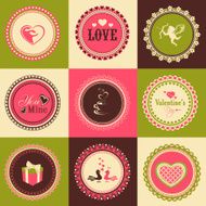 Set of stickers or labels for Happy Valentines Day N2