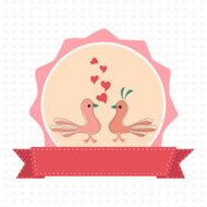 Happy Valentines Day celebration with cute love birds