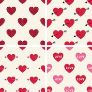Seamless vector hearts patterns set N2