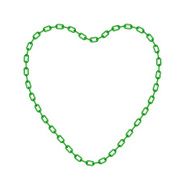 Green chain in shape of heart