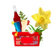 Valentine&#039;s vector shopping cart