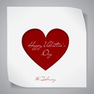 Valentines Day paper background with red cutting heart