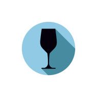 Alcohol theme icon champagne goblet placed in a circle