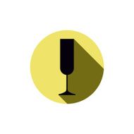Alcohol theme icon champagne goblet placed in a circle N2