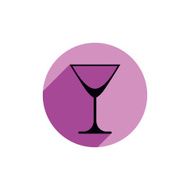 Alcohol theme icon champagne goblet placed in a circle N3