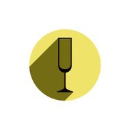 Alcohol theme icon champagne goblet placed in a circle N4