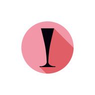 Alcohol theme icon champagne goblet placed in a circle N6