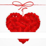 Card template with big red heart