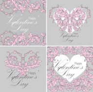 Set of Valentines day greeting cards N2