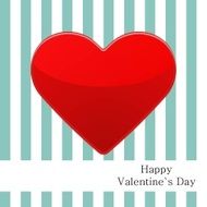 Postcard with red heart and strips