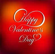 Happy Valentine's Day lettering Greeting Card on red background N3