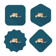 wedding car flat icon with long shadow eps10 N22