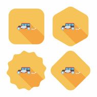 wedding car flat icon with long shadow eps10 N28