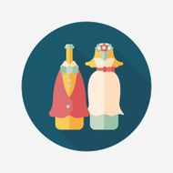 wedding couple flat icon with long shadow eps10 N71