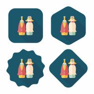 wedding couple flat icon with long shadow eps10 N72