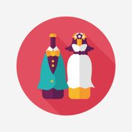 wedding couple flat icon with long shadow eps10 N73
