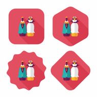 wedding couple flat icon with long shadow eps10 N74