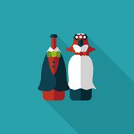 wedding couple flat icon with long shadow eps10 N75