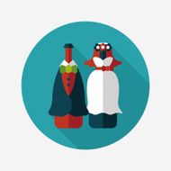 wedding couple flat icon with long shadow eps10 N76