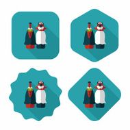 wedding couple flat icon with long shadow eps10 N77