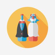 wedding couple flat icon with long shadow eps10 N78