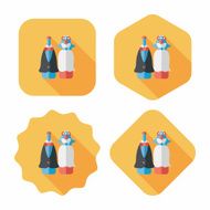 wedding couple flat icon with long shadow eps10 N79