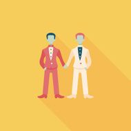 wedding couple flat icon with long shadow eps10 N80
