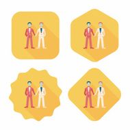 wedding couple flat icon with long shadow eps10 N81