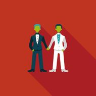 wedding couple flat icon with long shadow eps10 N82