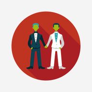 wedding couple flat icon with long shadow eps10 N83