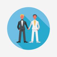 wedding couple flat icon with long shadow eps10 N84