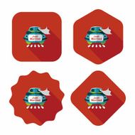 wedding car flat icon with long shadow eps10 N31