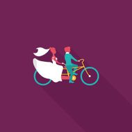 wedding couple flat icon with long shadow eps10 N87