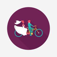 wedding couple flat icon with long shadow eps10 N88