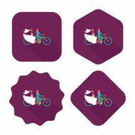 wedding couple flat icon with long shadow eps10 N89