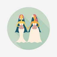 wedding couple flat icon with long shadow eps10 N95
