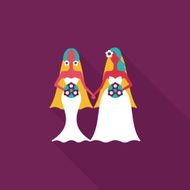 wedding couple flat icon with long shadow eps10 N97