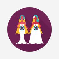 wedding couple flat icon with long shadow eps10 N98