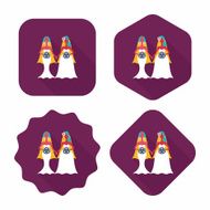 wedding couple flat icon with long shadow eps10 N99