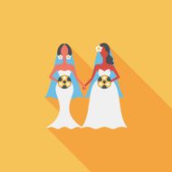 wedding couple flat icon with long shadow eps10 N100