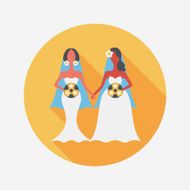 wedding couple flat icon with long shadow eps10 N101