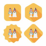 wedding couple flat icon with long shadow eps10 N102
