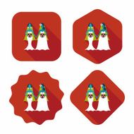 wedding couple flat icon with long shadow eps10 N105
