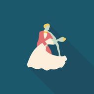 wedding couple flat icon with long shadow eps10 N106