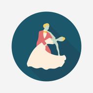 wedding couple flat icon with long shadow eps10 N107