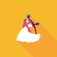 wedding couple flat icon with long shadow eps10 N109