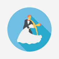 wedding couple flat icon with long shadow eps10 N112