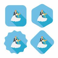 wedding couple flat icon with long shadow eps10 N113